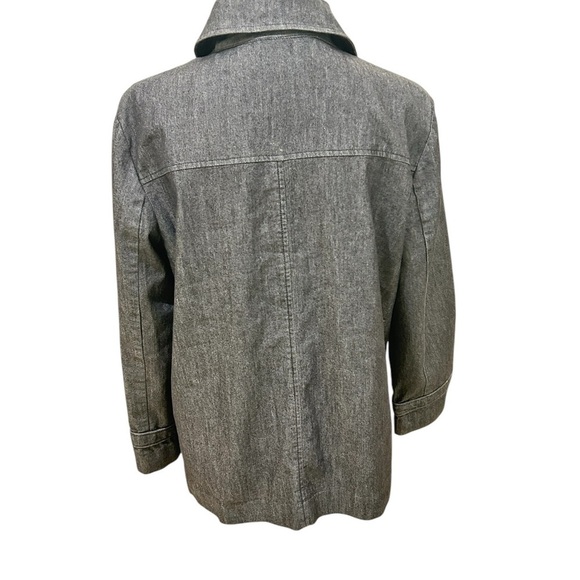 Sandro Gray Double-Breasted lightweight denim jean Jacket front pockets large - Picture 7 of 9